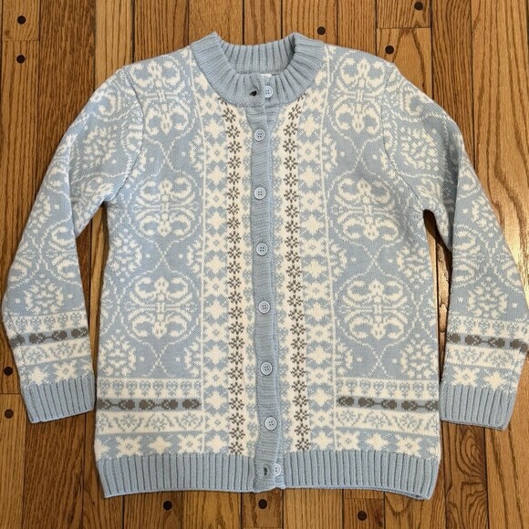 National Sweaters - National Since 1952 Blue Fair Isle Cardigan Sweater Women’s Med. Button Front